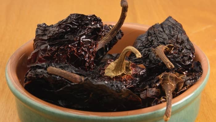  What are dried ancho chiles called?