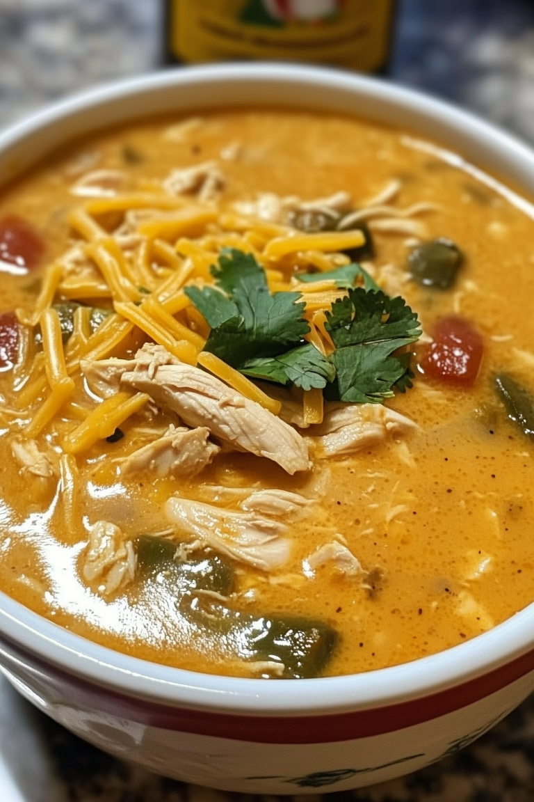 Poblano Chicken Tortilla Soup - JustMexicanFood