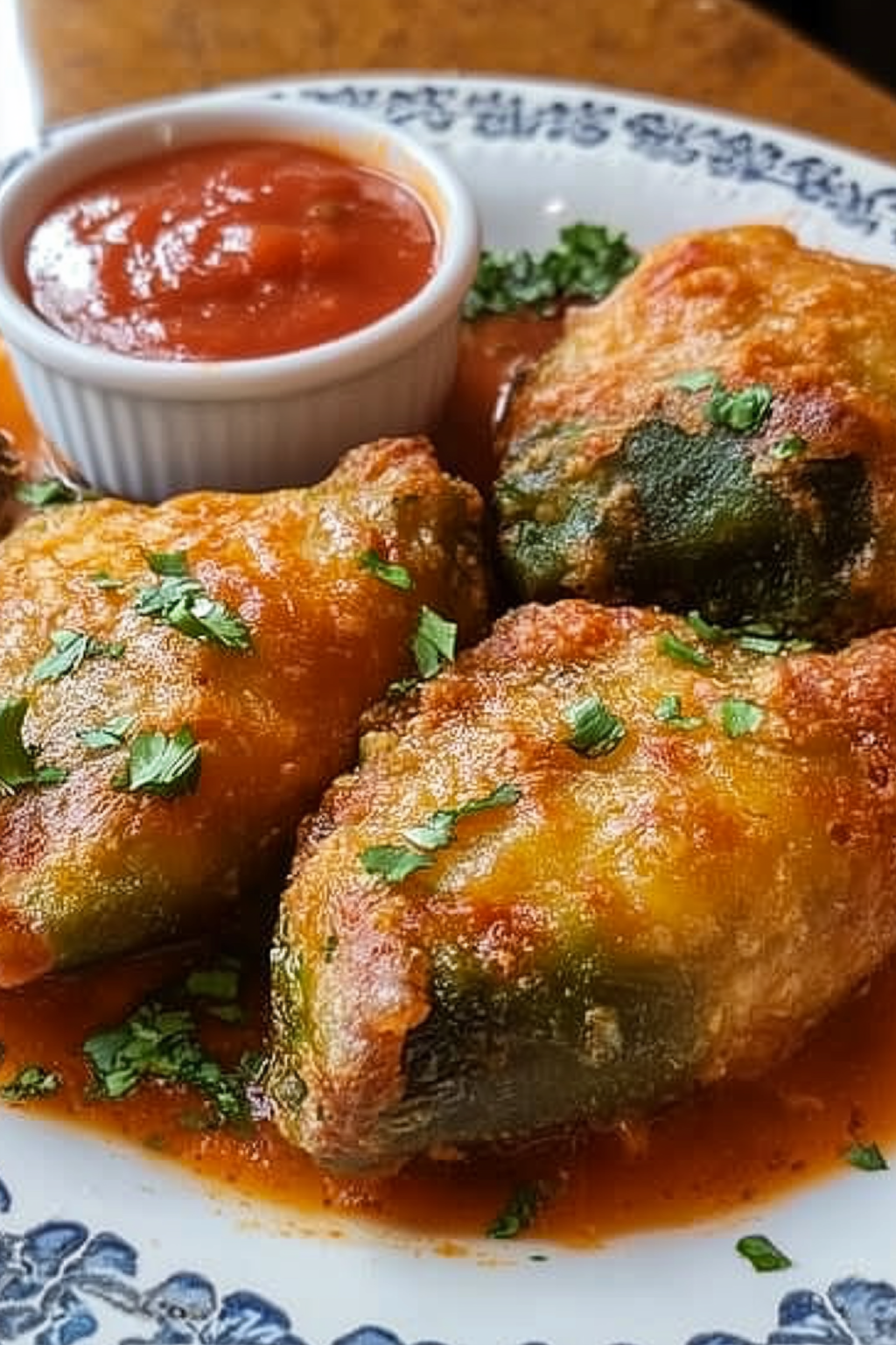 Chile Rellenos with Extra Hot Roasted Green Chiles - JustMexicanFood